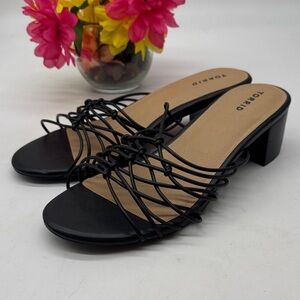 torrid NWT Black Knotted Strappy Low Block Heel Sandals  Size 13WW BSN9530A